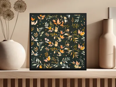 Nature-Inspired Floral Pattern Artwork for Home Decor
