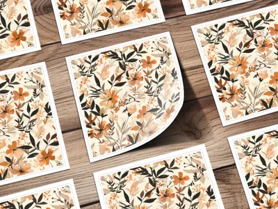 Elegant Floral Pattern Stickers for DIY Crafts and Decor