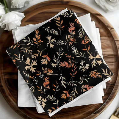 Floral Leaf Pattern Nature Design Table Napkins