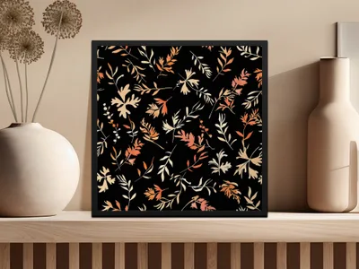 Elegant Botanical Print with Autumn Leaves Artwork
