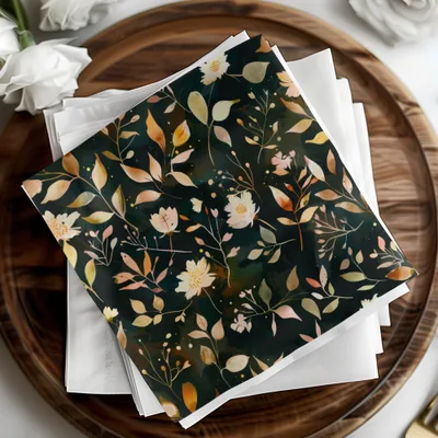 Elegant Dark Floral Pattern Napkin Set for All Events