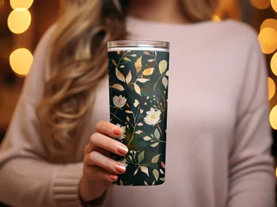 Floral Design Insulated Tumbler for Hot and Cold Drinks