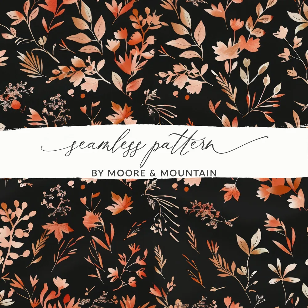 Elegant Autumn Floral Seamless Pattern Design