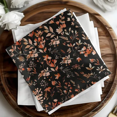 Autumn Floral Patterned Decorative Fabric Squares