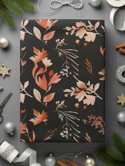 Elegant Autumn Leaves Design Gift Wrapping Paper