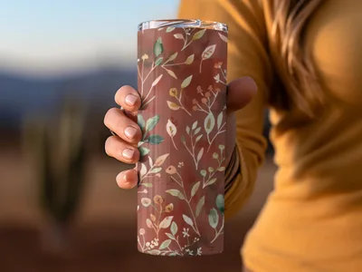 Floral Patterned Travel Tumbler for Beverages