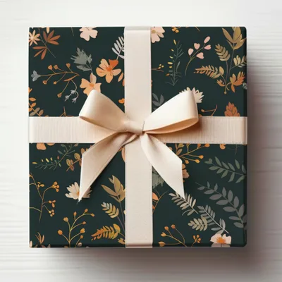 Elegant Floral Gift Box with Sophisticated Bow Design