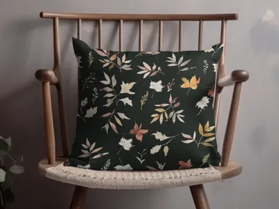 Botanical Leaf Pattern Decorative Cushion Cover