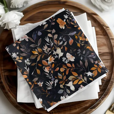 Elegant Autumn Floral Pattern Napkin Set