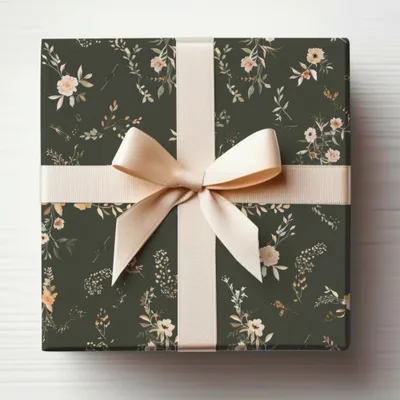 Elegant Floral Gift Box with Ribbon Bow Design