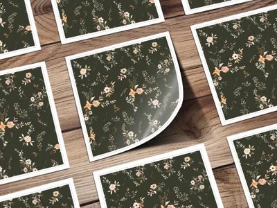 Dark Floral Patterned Poster for Home Decor