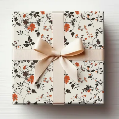 Elegant Floral Pattern Gift Box with Ribbon Decor
