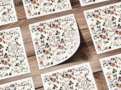 Vintage Floral Design Sticker Sheets for Crafts