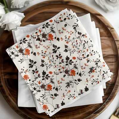 Elegant Floral Design Cloth Napkin for Table Settings