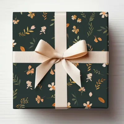 Elegant Floral Ribbon Wrapped Gift Box for Special Occasions