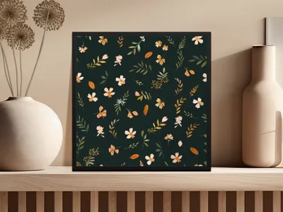 Floral Pattern Print Wall Art Decor for Interior Design