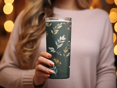 Elegant Floral Insulated Tumbler Travel Mug Product