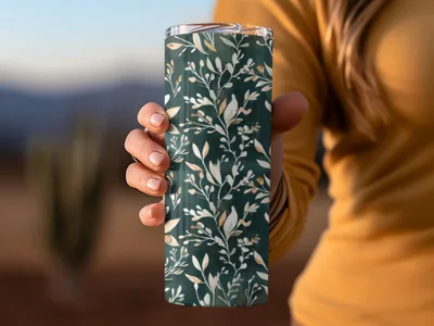 Floral Design Insulated Tumbler for Hot and Cold Drinks