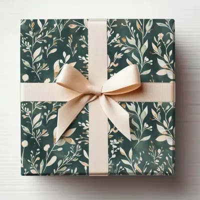 Elegant Botanical Gift Wrapping Paper with BowProduct