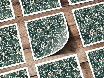 Elegant Botanical Pattern Sticker Sheets for Crafts