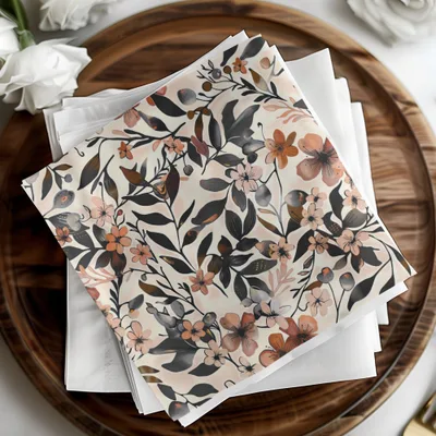 Floral Patterned Napkins for Decorative Table Settings