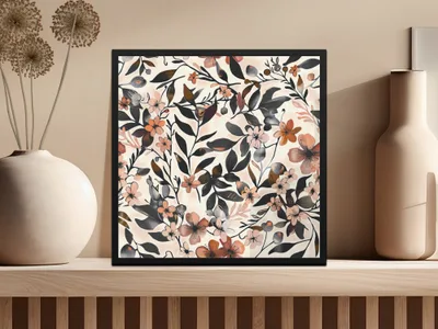 Elegant Botanical Floral Art Framed Wall Decor