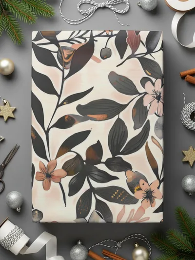 Elegant Floral Gift Wrapping Paper for Festive Occasions