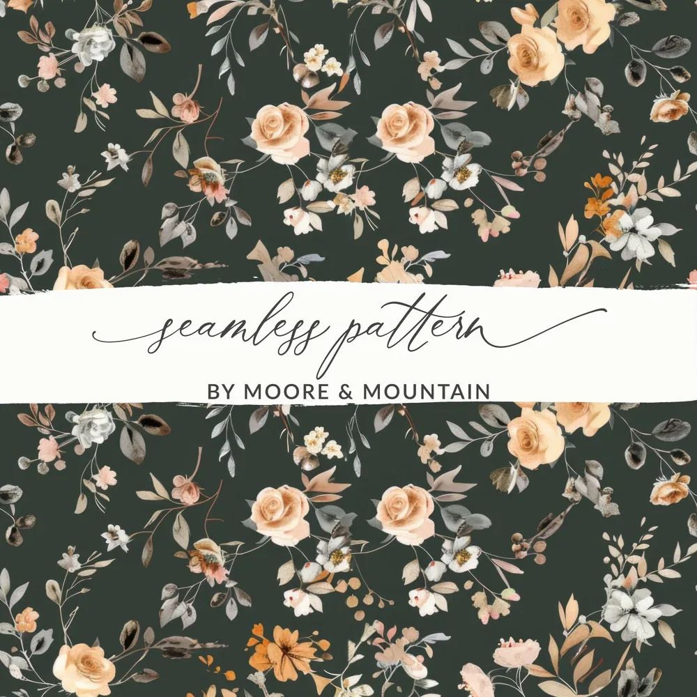 Elegant Floral Seamless Pattern by Moore & Mountain