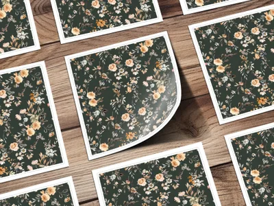 Beautiful Floral Pattern with Green Background product