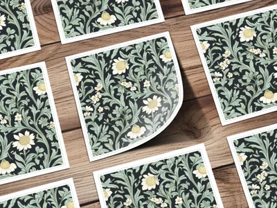 Dark William Morris Larkspur Print Seamless Background Digital - Moore and Mountain