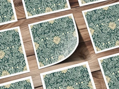 Dark William Morris Seamless Pattern Background For Commercial Use - Moore and Mountain