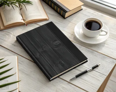 Elegant Dark Wood Texture Hardcover Journal Product