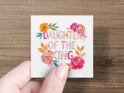 Daughter of the King PNG Floral Sublimation Design, Christian Digital Download, Faith Watercolor Flowers Clipart for T-Shirts & Mugs
