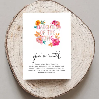 Daughter of the King PNG Floral Sublimation Design, Christian Digital Download, Faith Watercolor Flowers Clipart for T-Shirts & Mugs