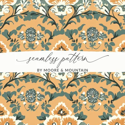 Decorative Floral Chintz Seamless Pattern for Interiors