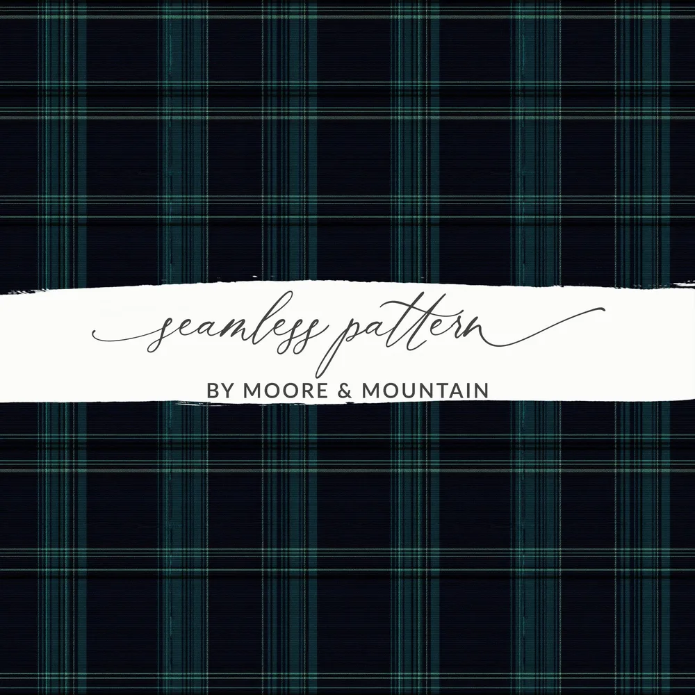 Deep Navy Plaid Pattern Design Scottish Tartan Background - Moore and Mountain