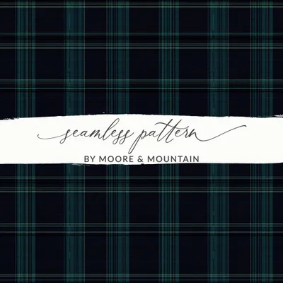 Deep Navy Plaid Pattern Design Scottish Tartan Background