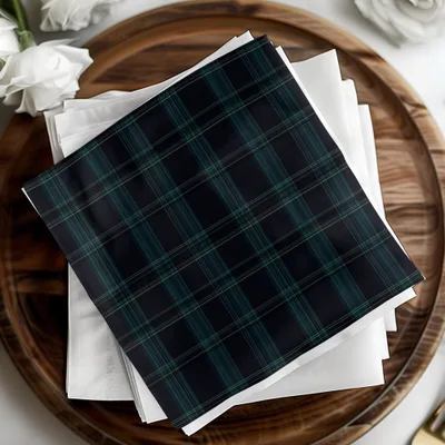 Deep Navy Plaid Pattern Design Scottish Tartan Background - Moore and Mountain