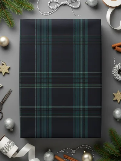 Deep Navy Plaid Pattern Design Scottish Tartan Background - Moore and Mountain