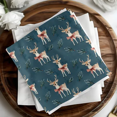 Deer Seamless Pattern, Christmas Digital Paper, Winter Holiday Design, Festive Background, Scrapbook Paper, Cute Reindeer Pattern, 12x12 - Moore and Mountain