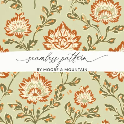 Delicate Floral Arrangement on Pastel Seamless Pattern Digital Chintz