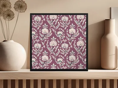 Detailed Floral Vine Pattern Kalamkari Style Design Seamless Pattern - Moore and Mountain
