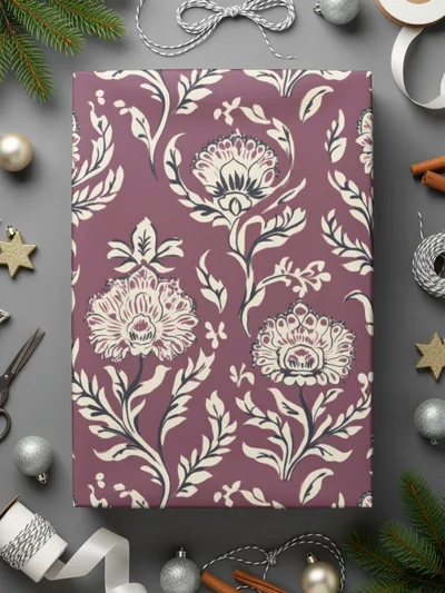 Detailed Floral Vine Pattern Kalamkari Style Design Seamless Pattern - Moore and Mountain