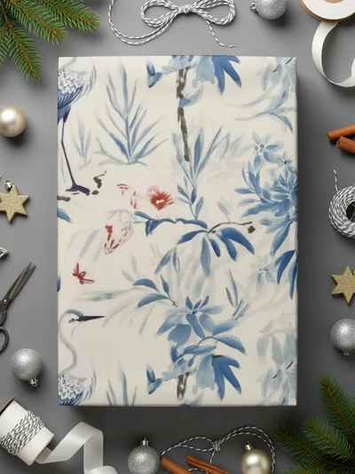 Digital Bird Pattern, Blue Floral Image, Seamless File, Tileable Background, Repeating Pattern, Scrapbook Paper, Digital Download - Moore and Mountain