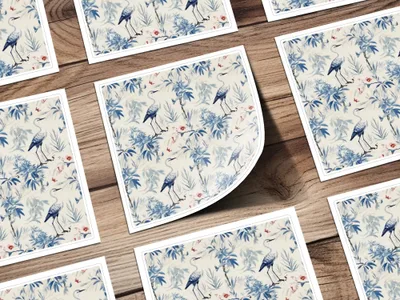 Digital Bird Pattern, Blue Floral Image, Seamless File, Tileable Background, Repeating Pattern, Scrapbook Paper, Digital Download - Moore and Mountain