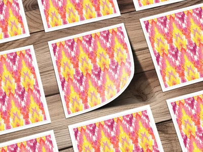Vibrant Abstract Pattern on Colorful Sticker Sheet