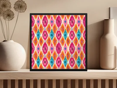 Colorful Abstract Geometric Patterned Wall Art Print