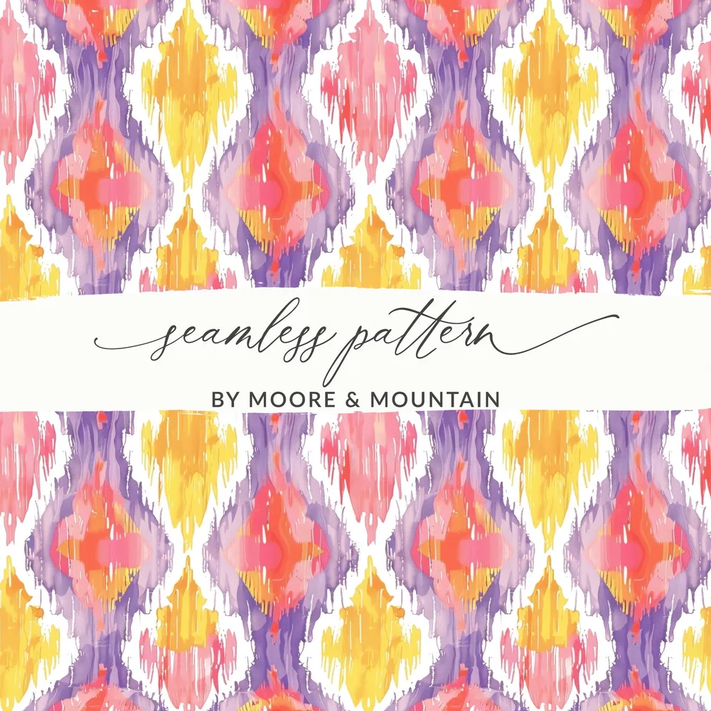 Colorful Abstract Ikat Seamless Pattern Design Template