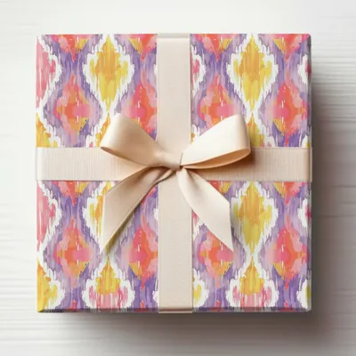 Colorful Geometric Pattern Gift Wrap with Bow