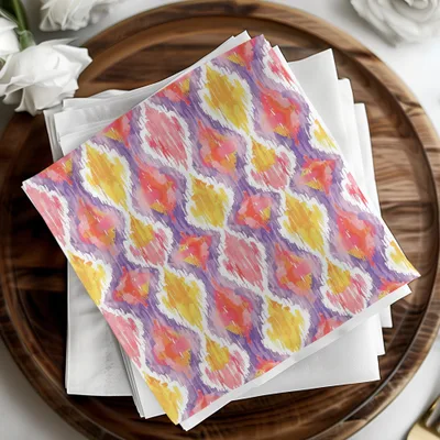 Vibrant Abstract Pattern Colorful Imitation Napkin